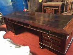 精品大紅酸枝家具 大紅酸枝3米老料辦公桌 漢鼎紅木家具出品