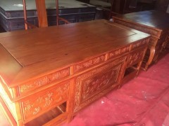 精品緬甸花梨家具 緬甸花梨辦公桌 漢鼎紅木家具出品