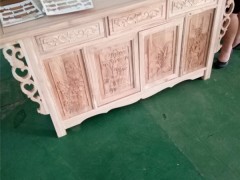 老榆木私人定制家具|雕花酒柜