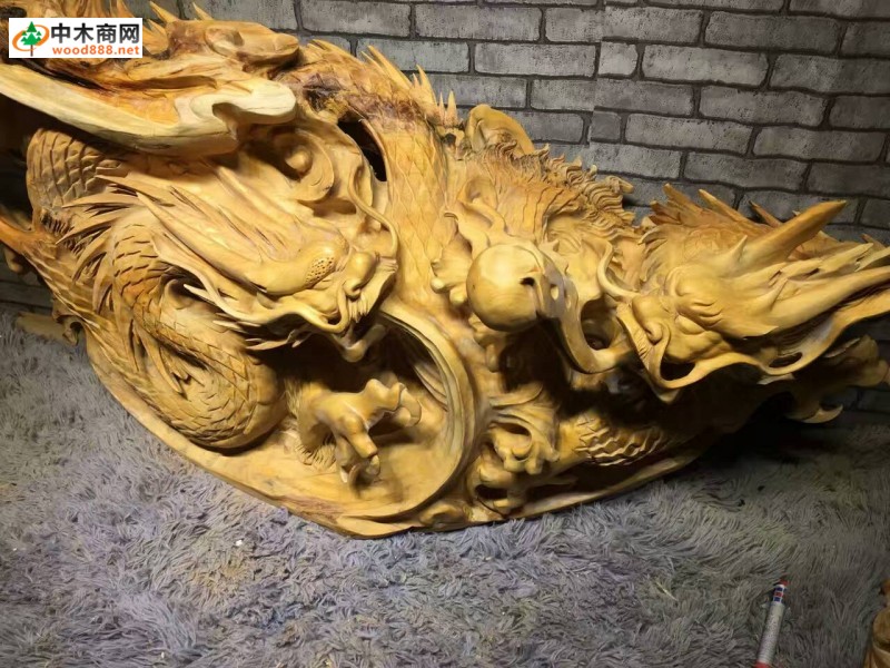 木雕工藝【雙龍戲珠】