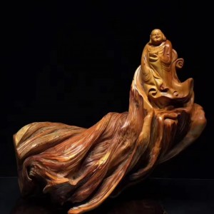 彌勒佛崖柏工藝木雕供應(yīng)
