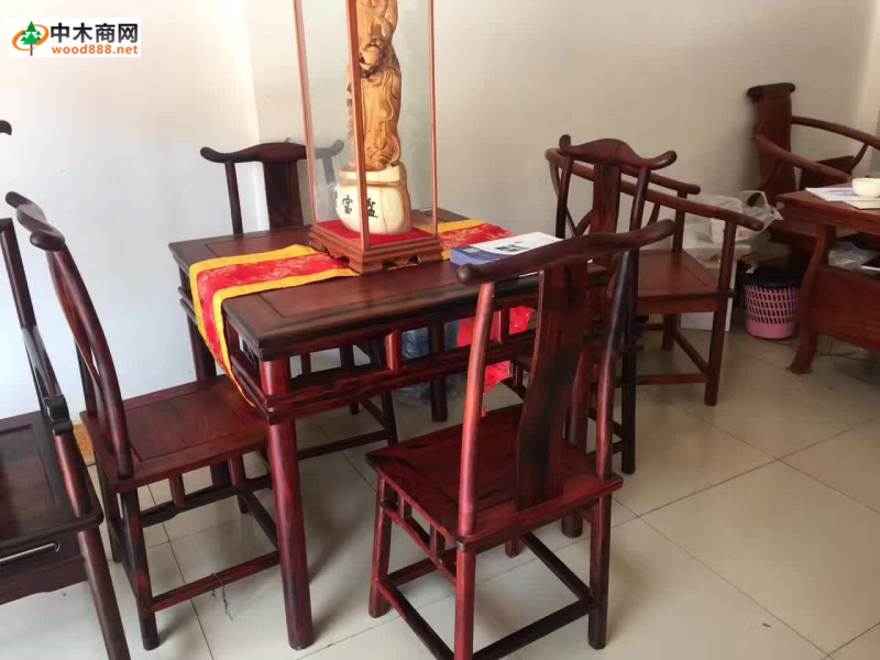 大紅酸枝精品四方桌五件套