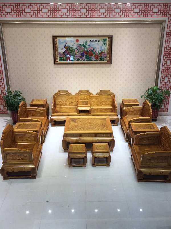 金絲楠木沙發十三件套