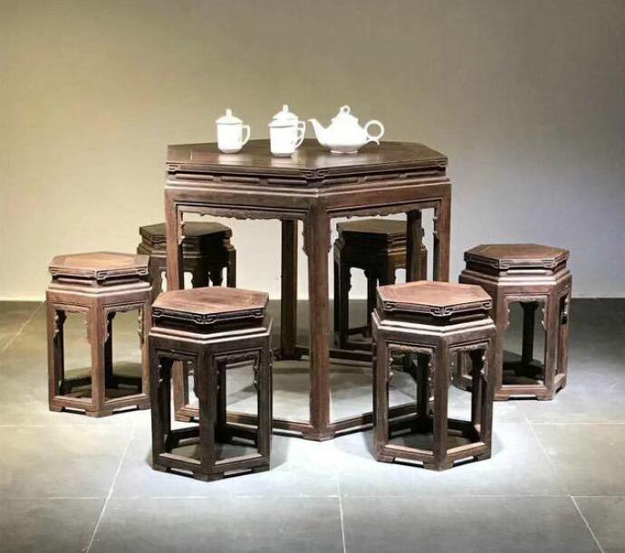精美藝術品欣賞_六角桌