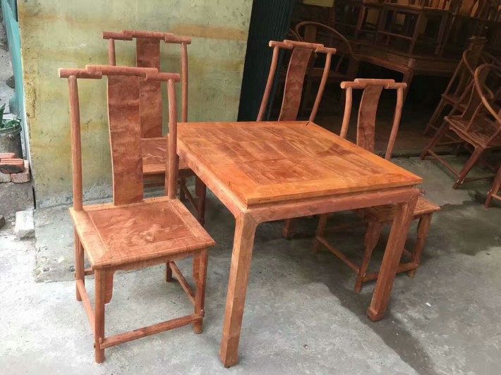 緬花方桌五件套_偉美紅木家具_中木商網(wǎng)