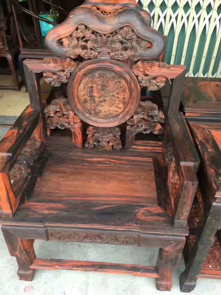 大紅酸枝靠椅_偉美紅木家具_中木商網
