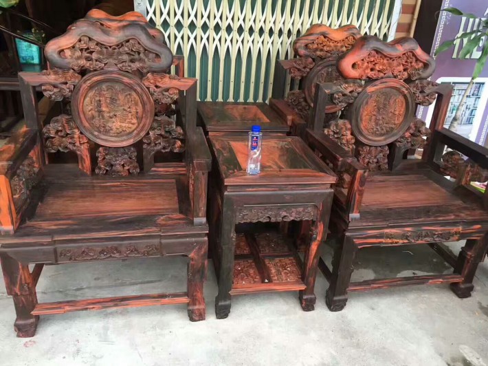 大紅酸枝靠椅_偉美紅木家具_中木商網