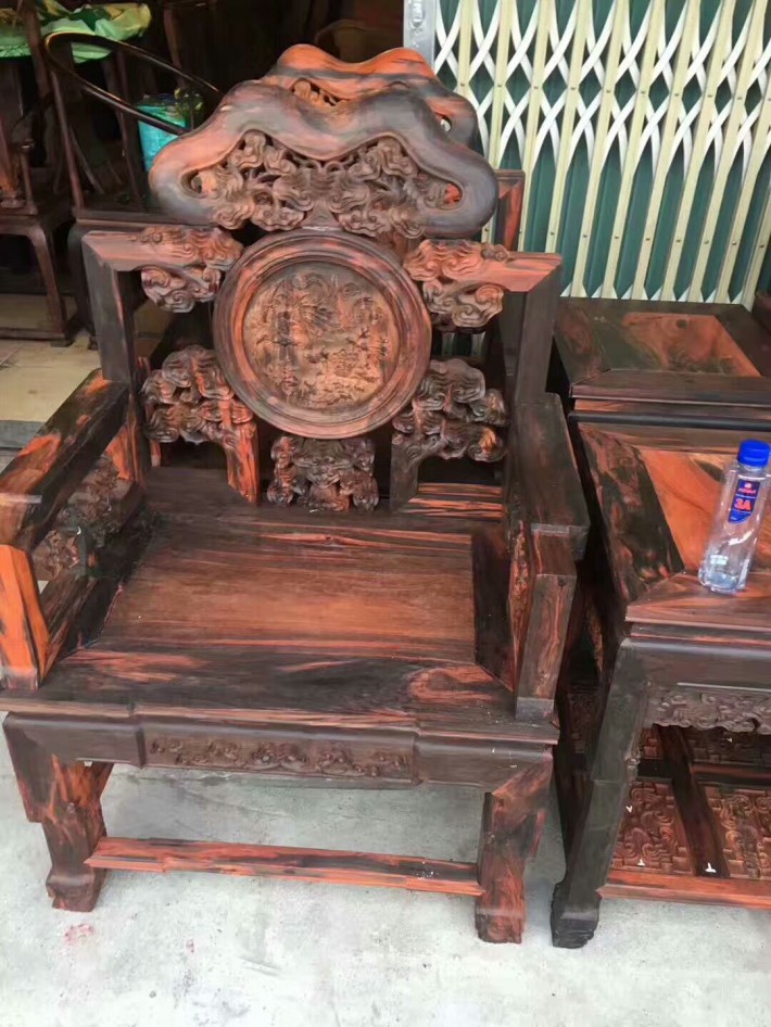 大紅酸枝靠椅_偉美紅木家具_中木商網