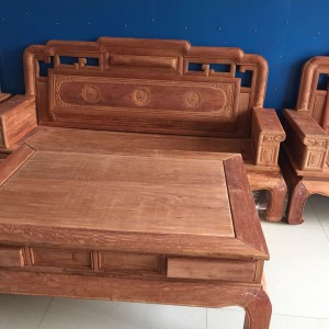 緬甸花梨木家具 緬花/大果紫檀國色天香6件套123客廳沙發大茶幾4抽屜品牌