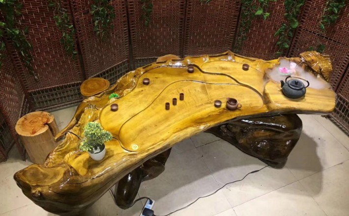金絲楠木流水茶臺