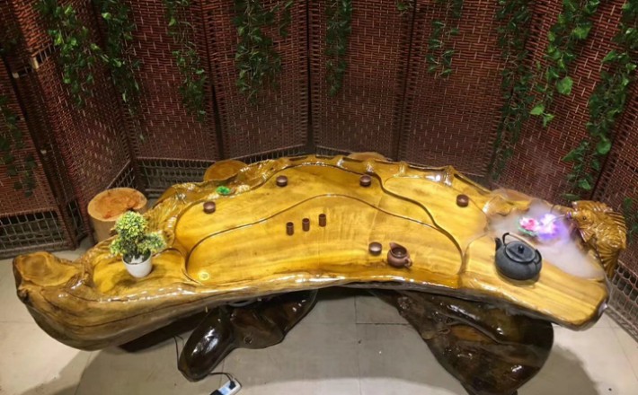 金絲楠木根雕茶臺價格