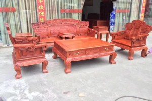 緬甸花梨步步高沙發(fā)7件套