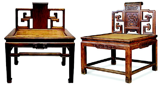 清中期 金絲楠禪椅 和 榆木禪椅