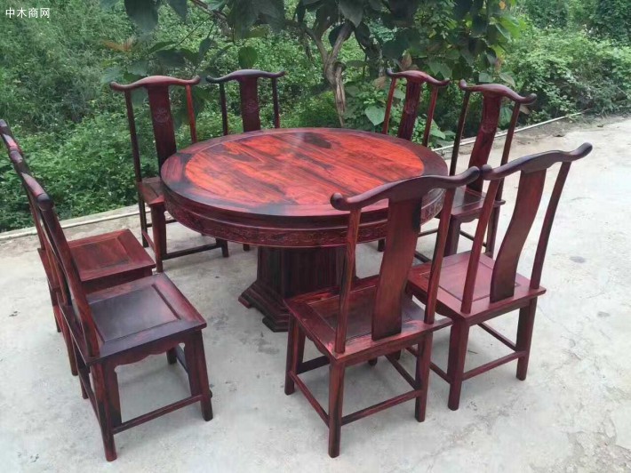 大紅酸枝園餐桌紅木家具廠家批發(fā)
