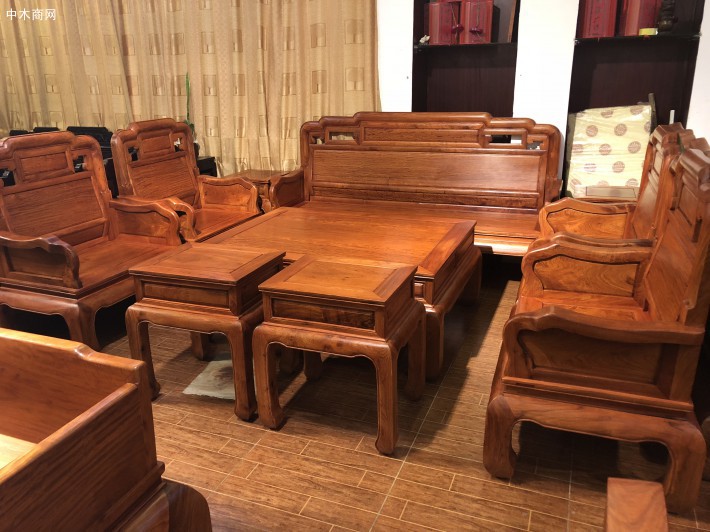 憑祥匠心居紅木家具緬甸花梨精品沙發