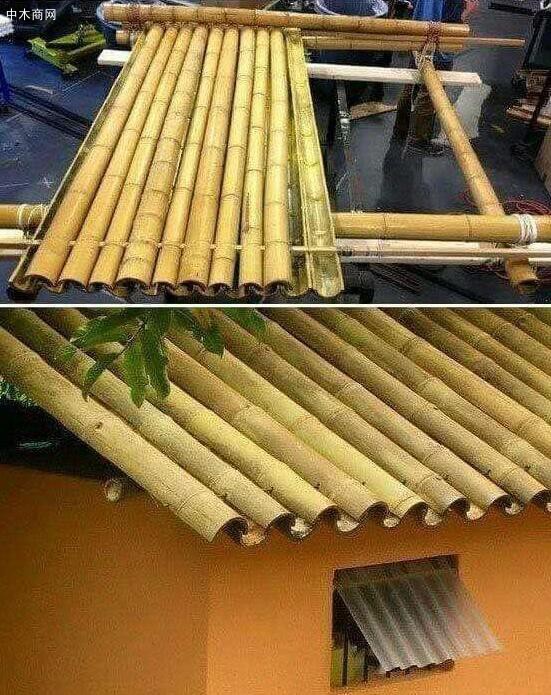 將竹片互相搭合在一起