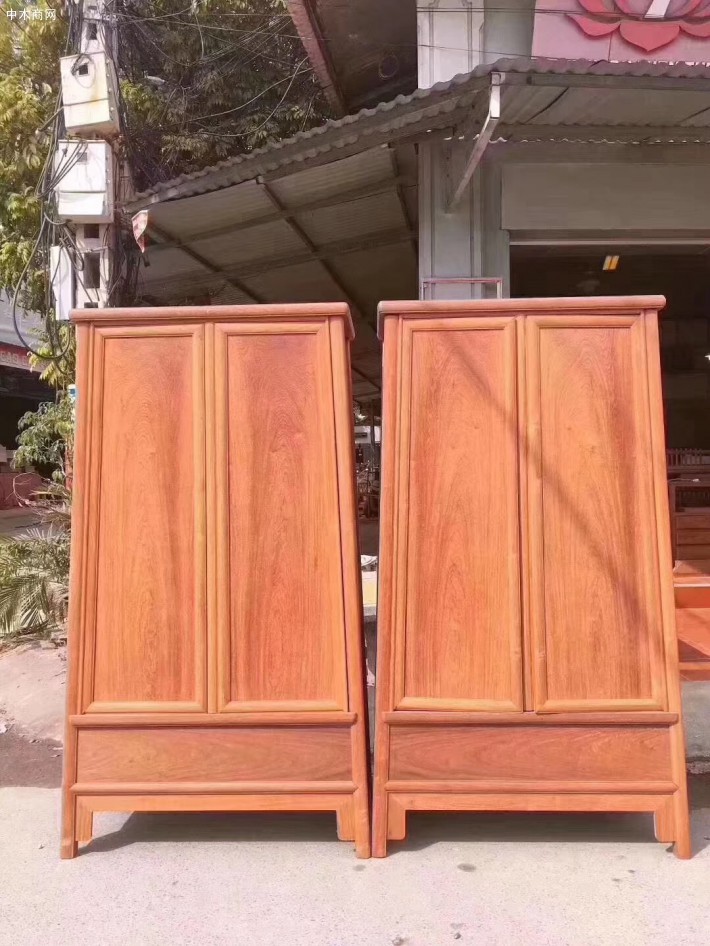 蘇作明式家具,緬甸花梨木素面圓角柜面條柜木趣居220-196-50