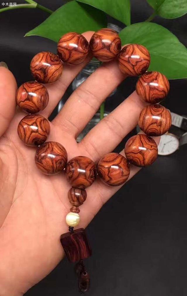 海南黃花梨水波紋手串