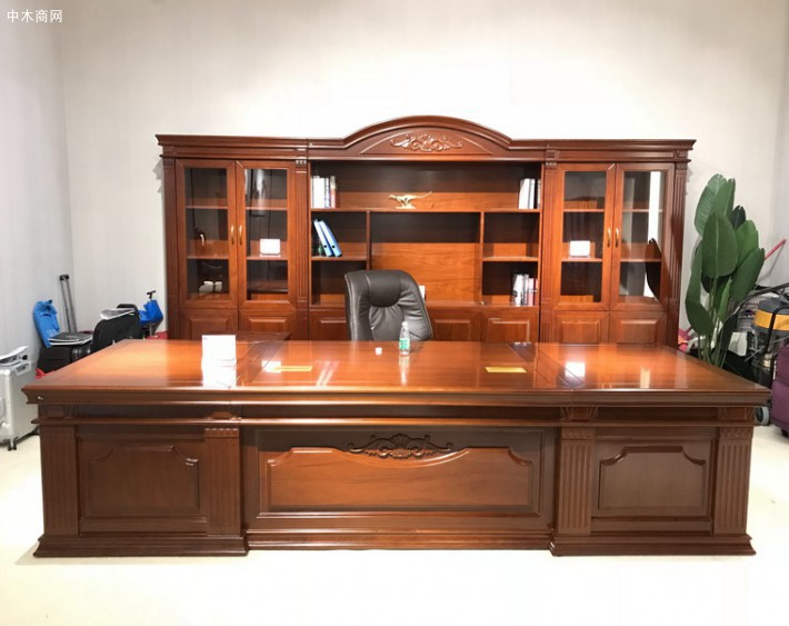 美式風格大班桌,大班臺,老板桌,老板辦公桌,總裁桌,實木班臺高清圖片廠家