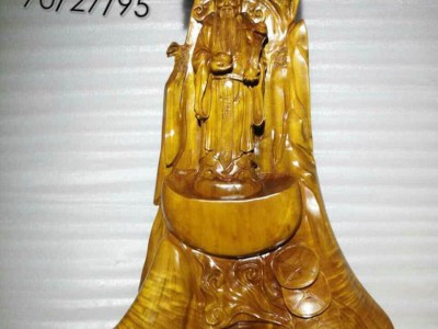 精品金絲楠木元寶財(cái)神爺工藝品