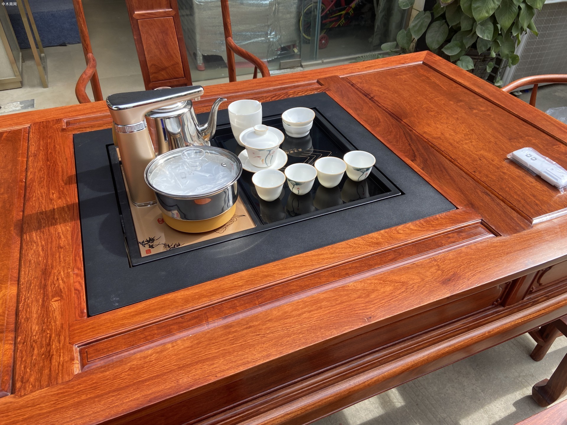 憑祥全自動 緬甸花梨木功夫茶桌六件套推薦品牌生產(chǎn)廠家