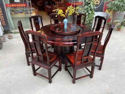 精品國(guó)色天香老撾大紅酸枝圓餐桌價(jià)格