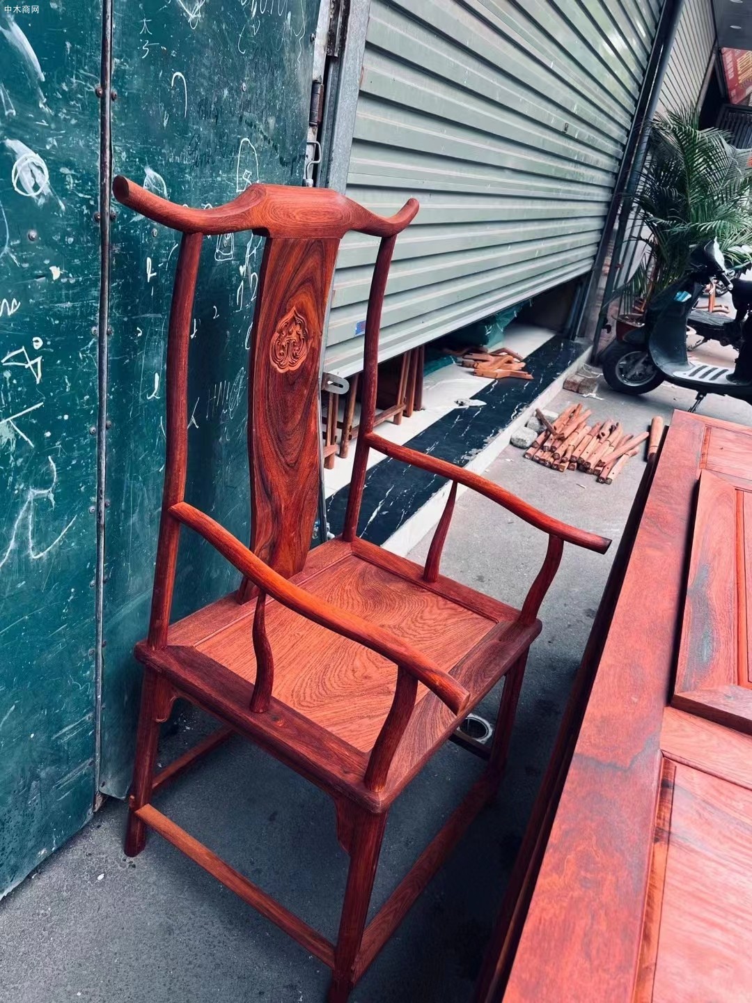 憑祥龍之涵紅木家具緬甸花梨木黑紅茶臺六件套批發
