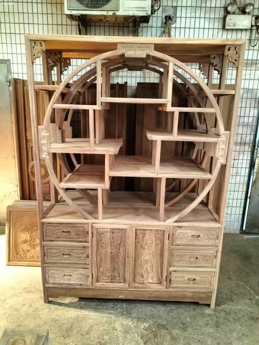 帝源古典家具廠家直銷亞花梨五福博古架品牌